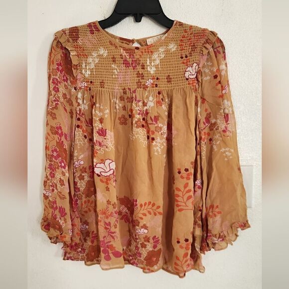 By Timo Smocked Long Sleeve Tunic Top Size Small - Picture 12 of 12